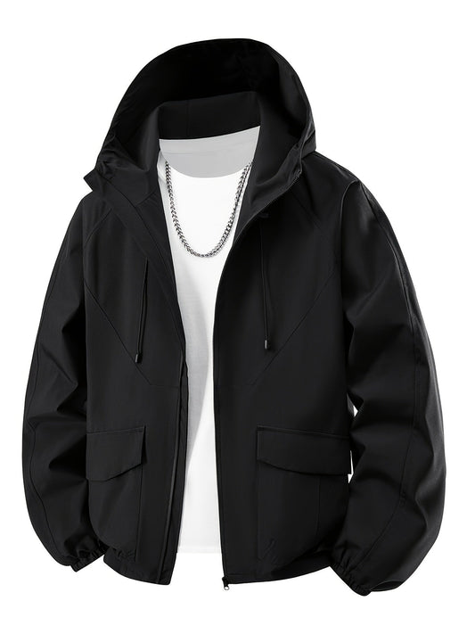 Men's Windproof Pullover Coat – White option – main product image