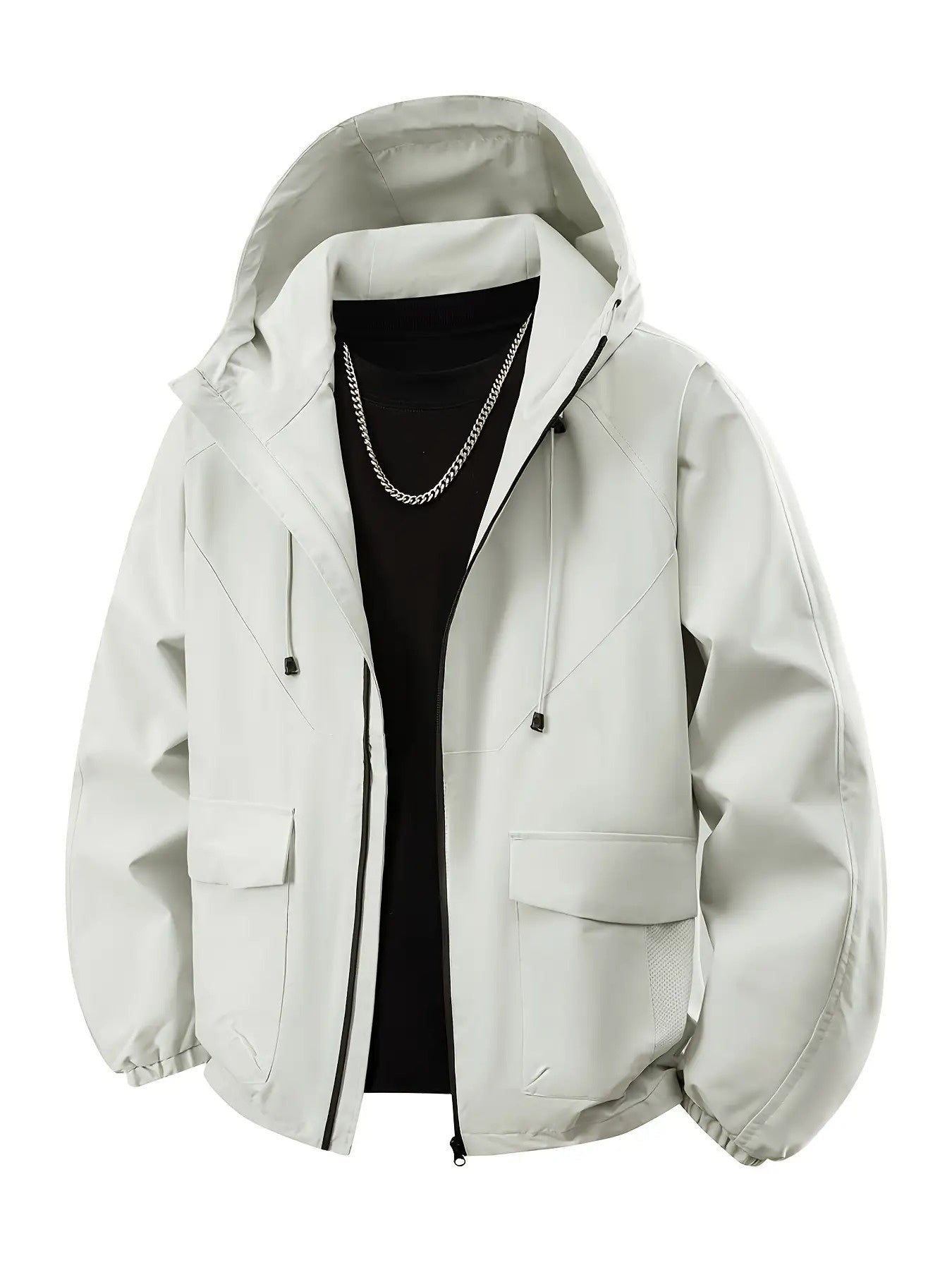 Men's Windproof Pullover Coat – White option – view 7