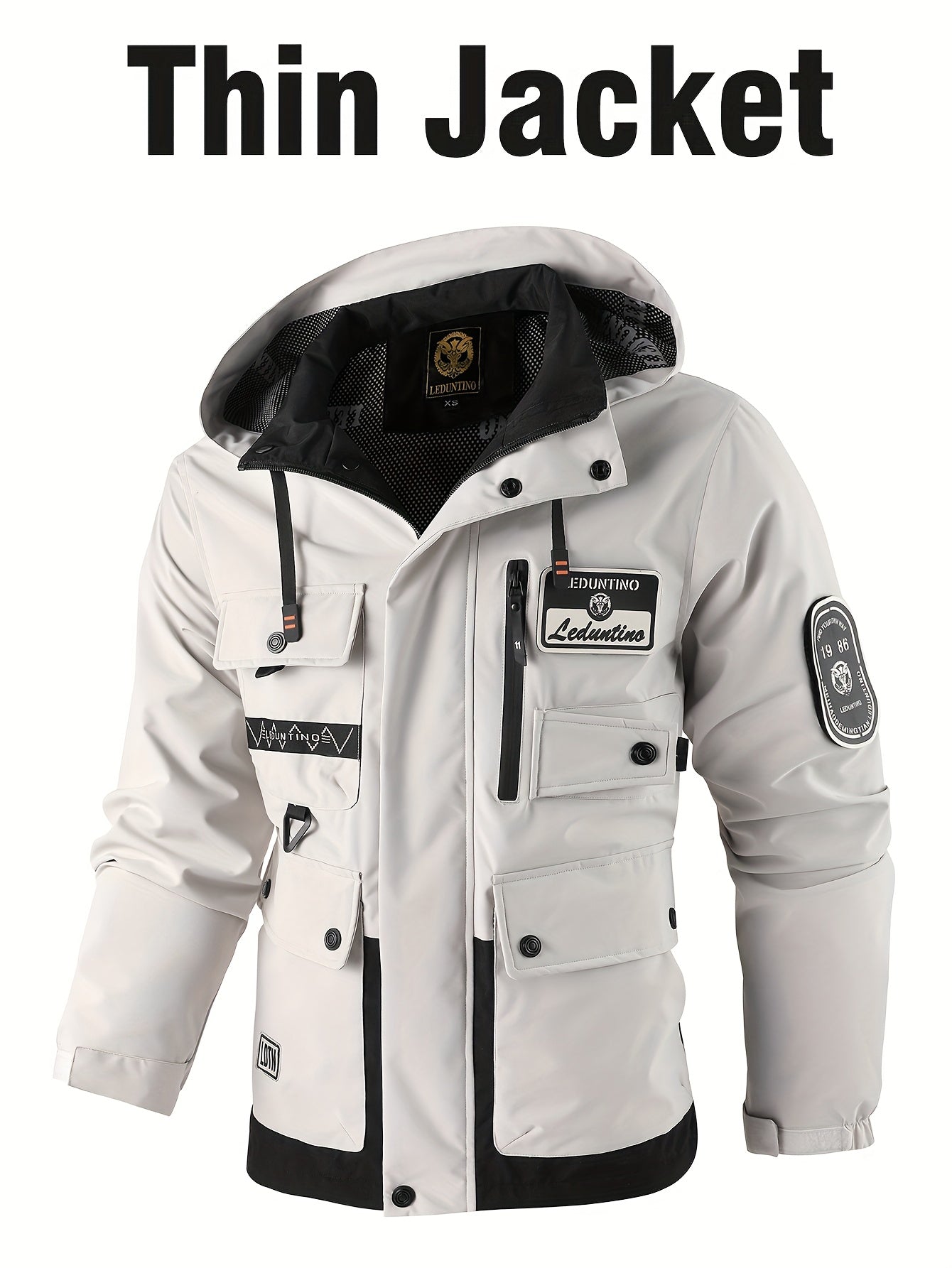 Men's Windproof Pullover Jacket – Ivory White – view 8