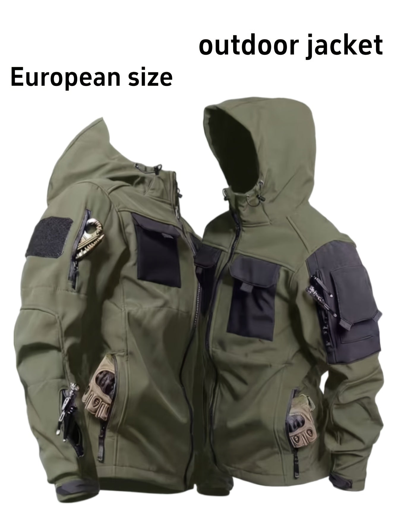 Men's Windproof Zip-Up Coat – Color C / Color B – view 2