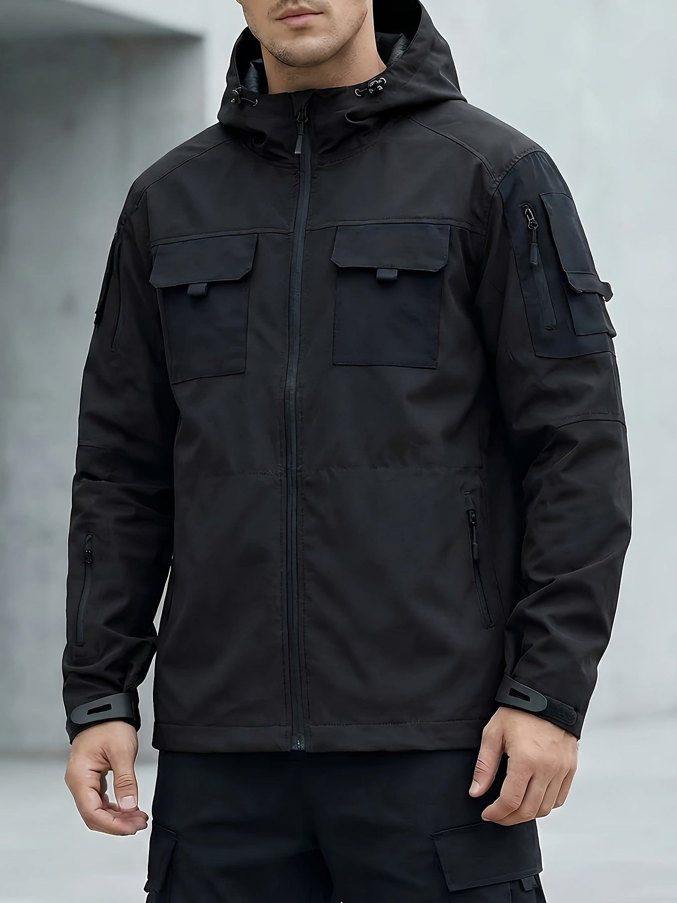 Men's Windproof Zip-Up Coat – Color C / Color B – view 4