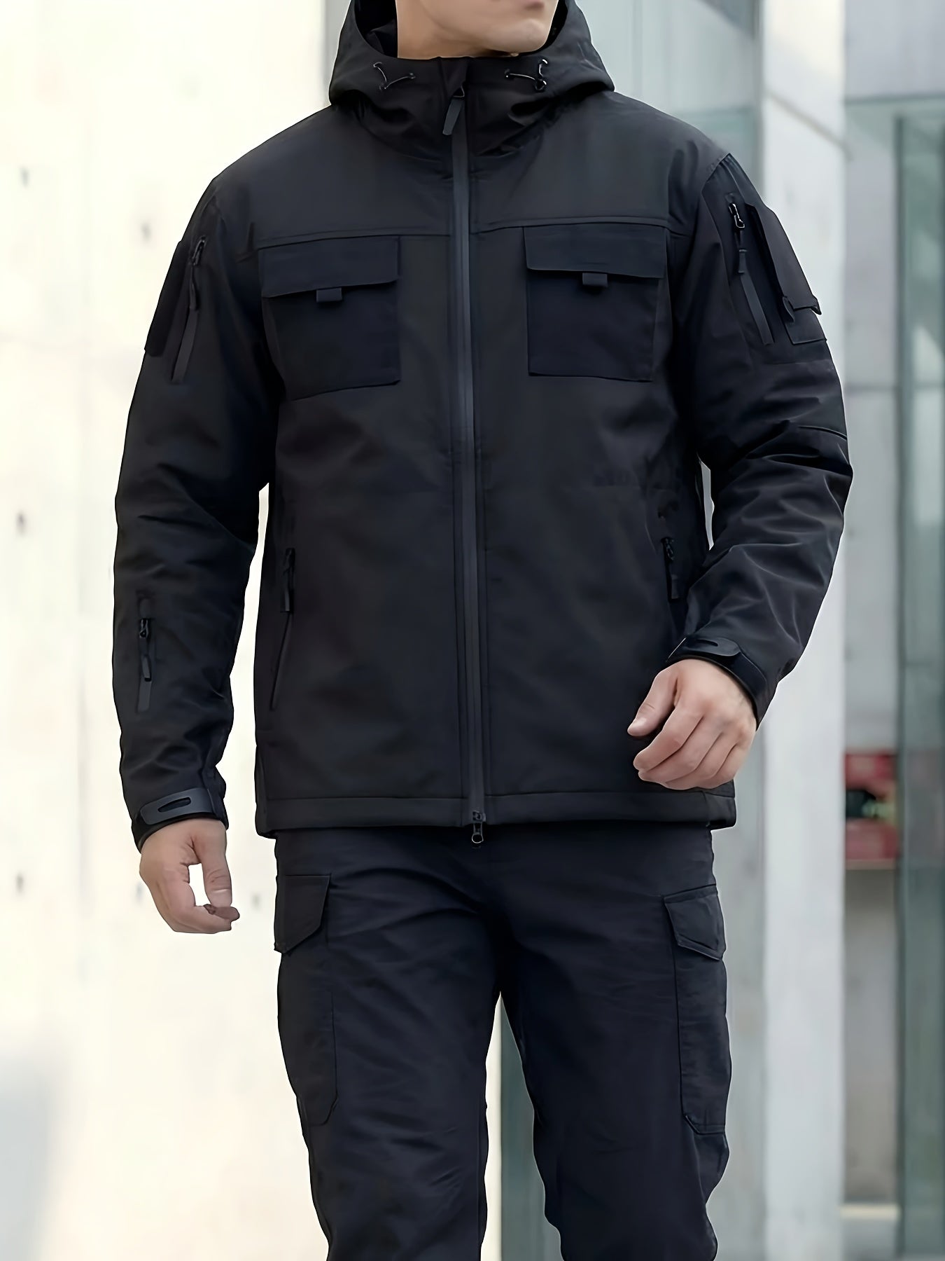 Men's Windproof Zip-Up Coat – Color C / Color B – view 7