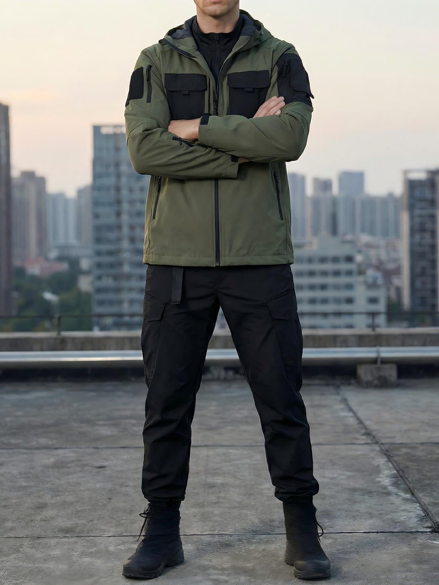 Men's Windproof Zip-Up Coat – Color C / Color B – view 11