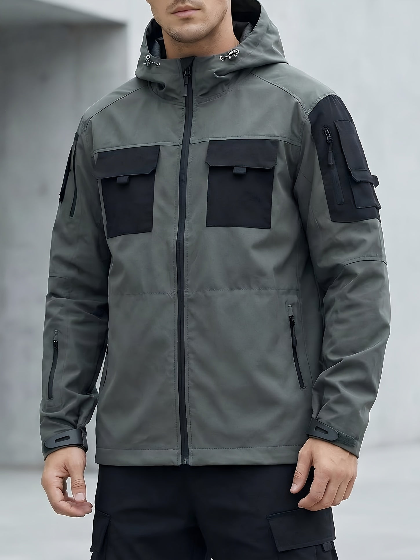 Men's Windproof Zip-Up Coat – Color C / Color B – view 14