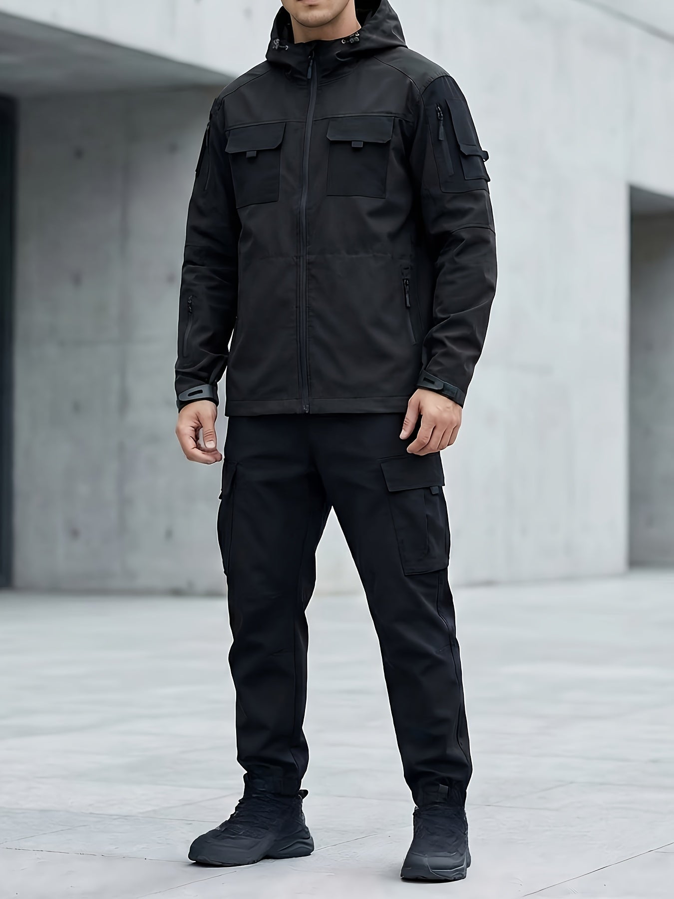 Men's Windproof Zip-Up Coat – Color C / Color B – view 16