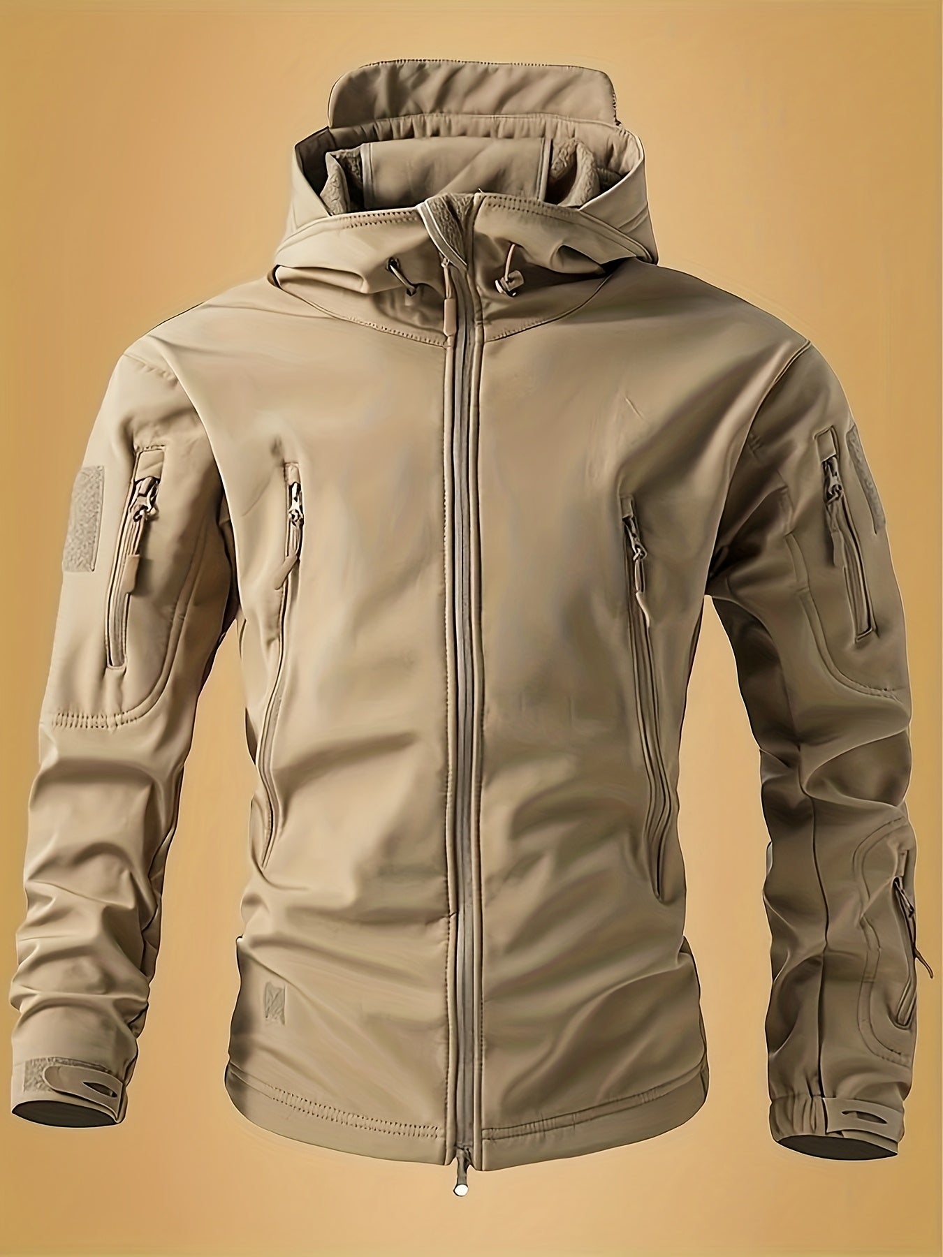 Men's Windproof Zip-Up Coat – Sizes S–XXXL detail view