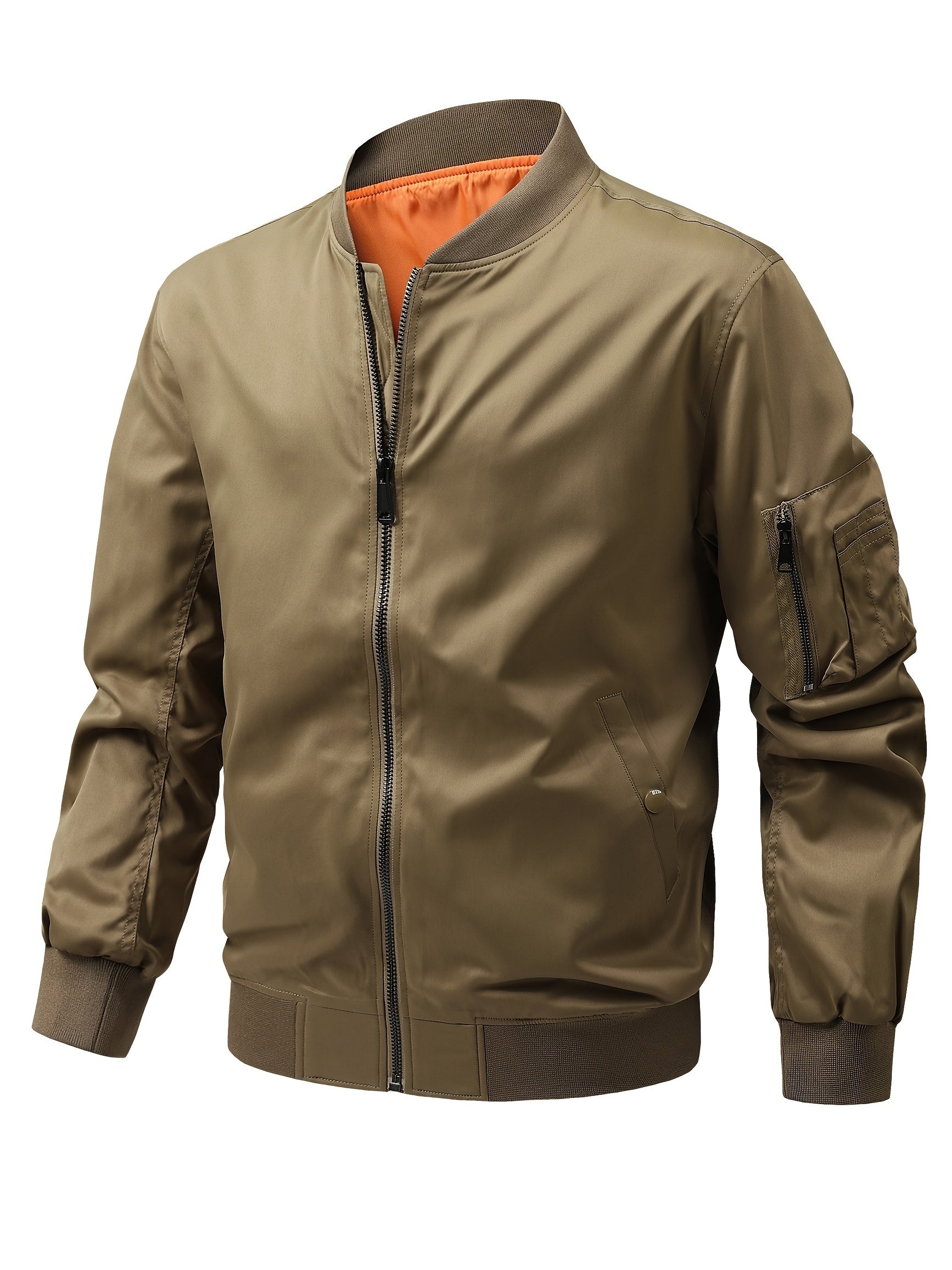 Men's Windproof Zip-Up Jacket – fern green – view 3