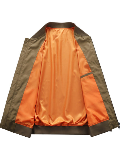 Men's Windproof Zip-Up Jacket – fern green – view 9