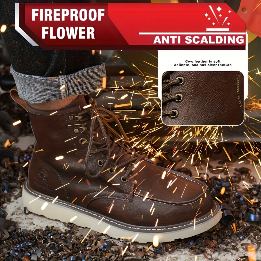 Men's Work & Safety Boots - Puncture Resistant & Non-Slip Sole – Dark Brown – view 7