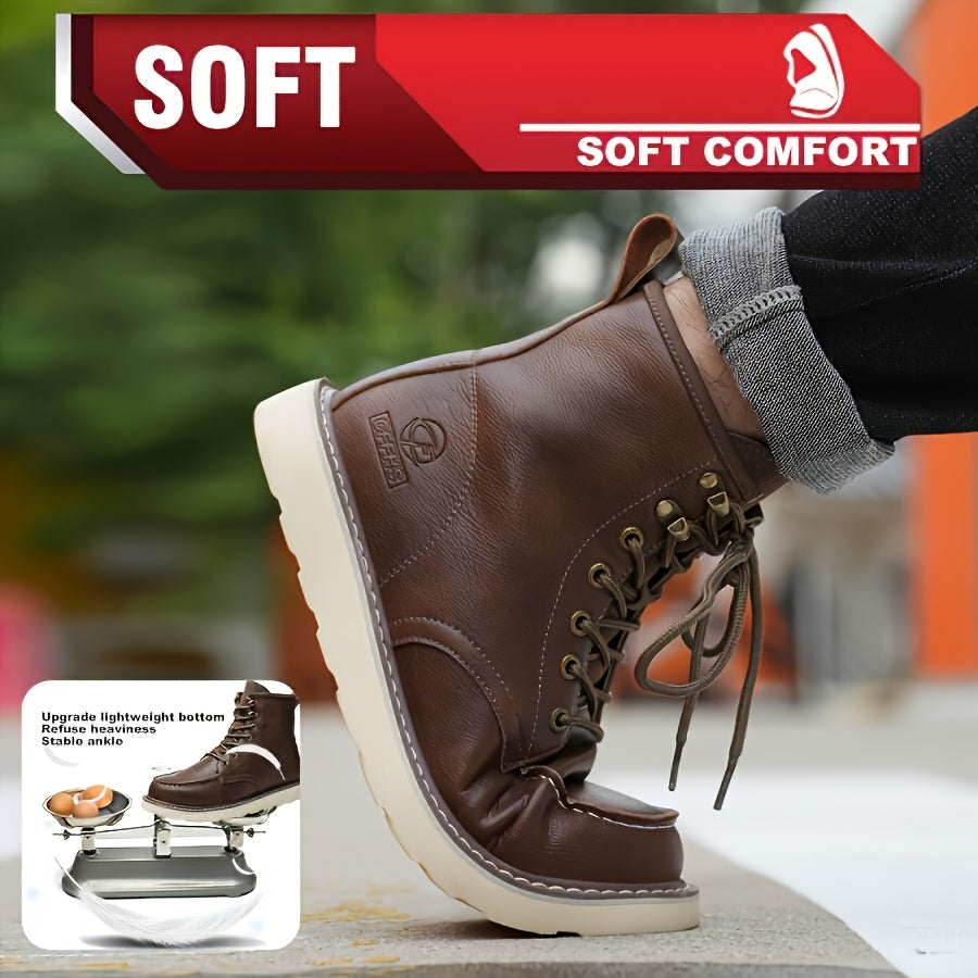 Men's Work & Safety Boots - Puncture Resistant & Non-Slip Sole – Dark Brown – view 8