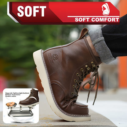 Men's Work & Safety Boots - Puncture Resistant & Non-Slip Sole – Dark Brown – view 8