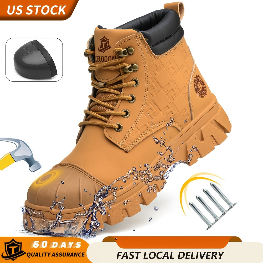 Men's Work & Safety Boots - Steel Toe Protection & Non-Slip Sole – 3-Color Selection – main product image