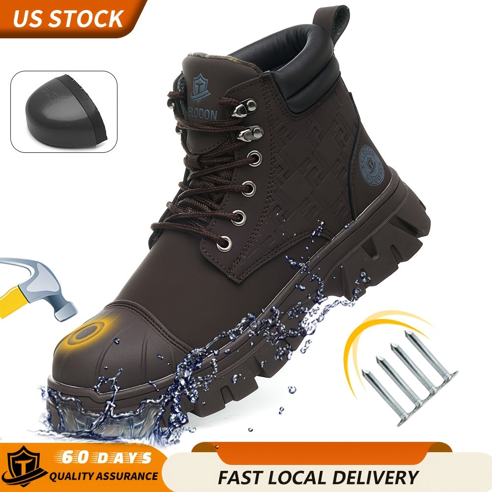 Men's Work & Safety Boots - Steel Toe Protection & Non-Slip Sole – 3-Color Selection – Black option – view 2