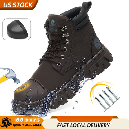 Men's Work & Safety Boots - Steel Toe Protection & Non-Slip Sole – 3-Color Selection – Black option – view 2