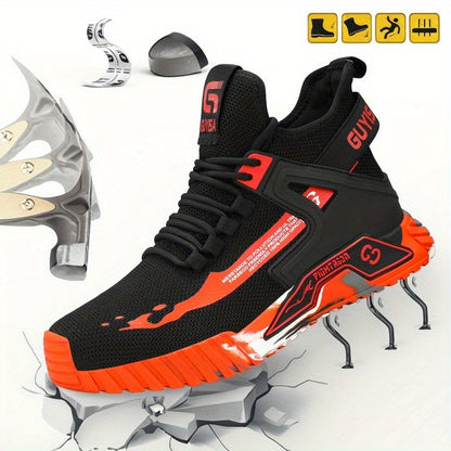 Men's Work & Safety Boots - Steel Toe Protection & Non-Slip Sole – Orange – main product image