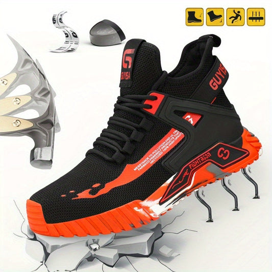 Men's Work & Safety Boots - Steel Toe Protection & Non-Slip Sole – Orange – main product image