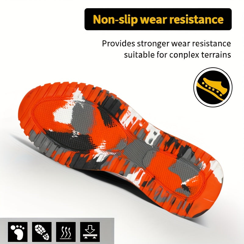 Men's Work & Safety Boots - Steel Toe Protection & Non-Slip Sole – Orange – view 4