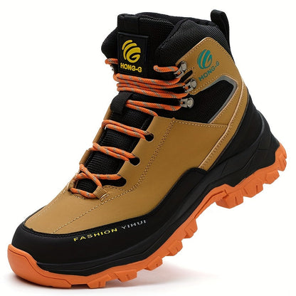 Men's Work & Safety Boots - Steel Toe Protection & Puncture Resistant – Black / Yellowish-brown – view 2
