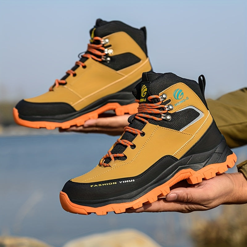 Men's Work & Safety Boots - Steel Toe Protection & Puncture Resistant – Black / Yellowish-brown – view 5