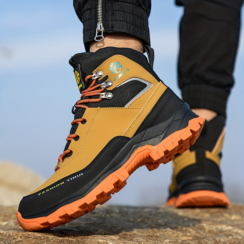 Men's Work & Safety Boots - Steel Toe Protection & Puncture Resistant – Black / Yellowish-brown – view 6