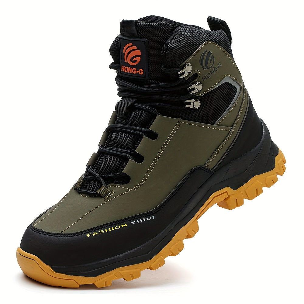 Men's Work & Safety Boots - Steel Toe Protection & Puncture Resistant – Black / Yellowish-brown – Black option – view 4