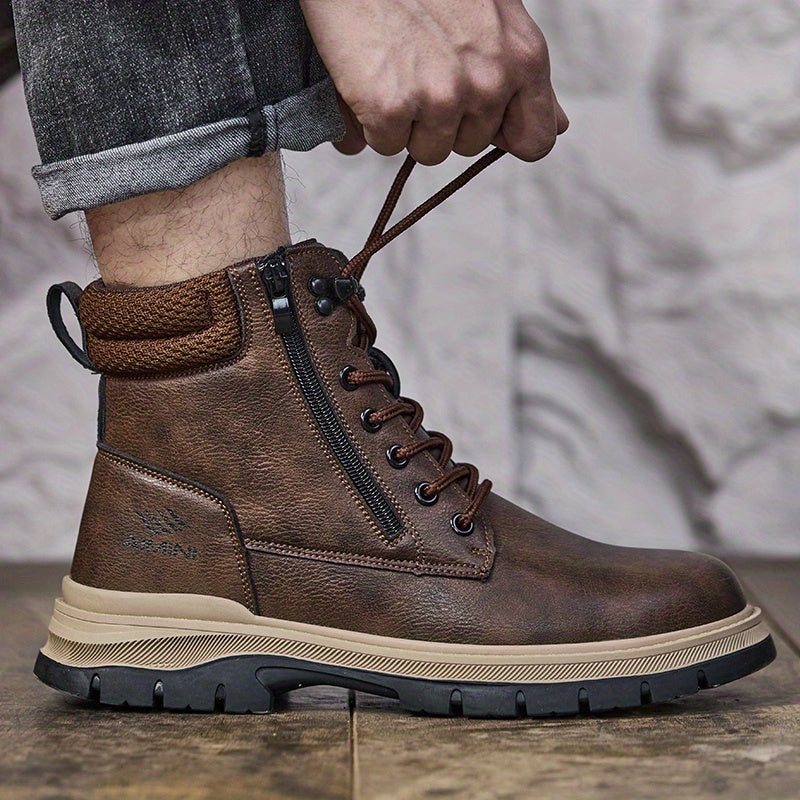 Men's Work & Safety Boots - Steel Toe Protection & Puncture Resistant – Black / Dark Brown – view 8