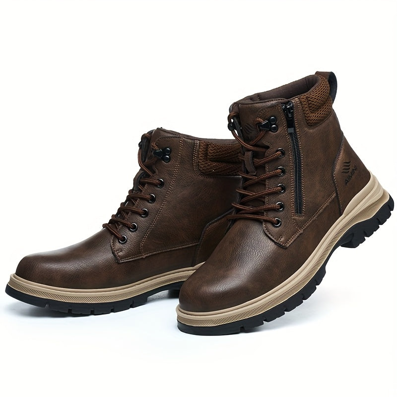 Men's Work & Safety Boots - Steel Toe Protection & Puncture Resistant – Black / Dark Brown – Black option – view 5