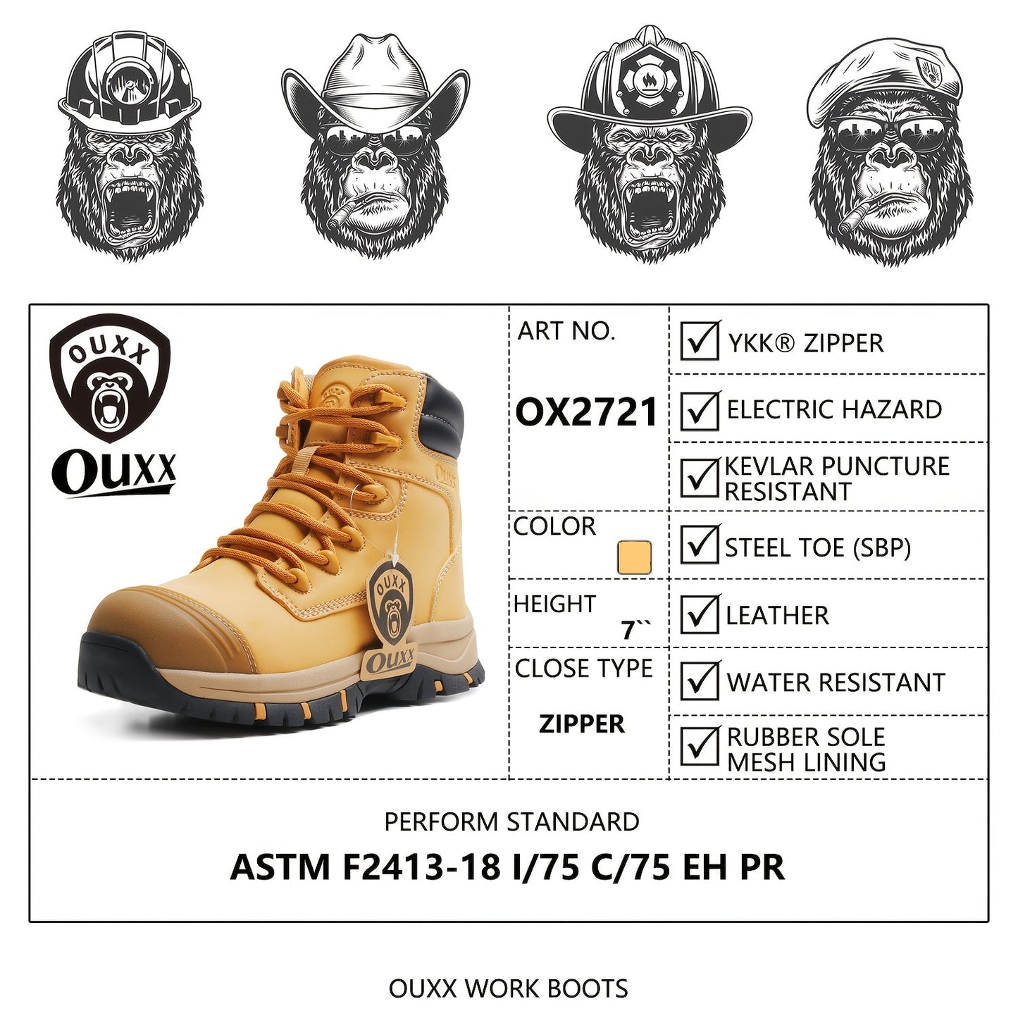 Men's Work & Safety Boots - Steel Toe Protection & Puncture Resistant – 30-Variant Selection – view 7