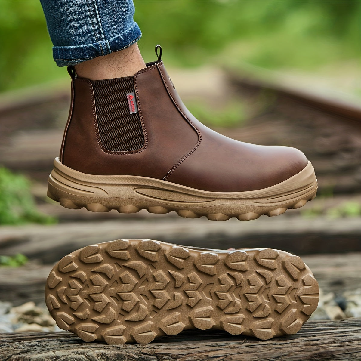 Men's Work & Safety Boots - Steel Toe Protection & Puncture Resistant – ginger-colored – view 2