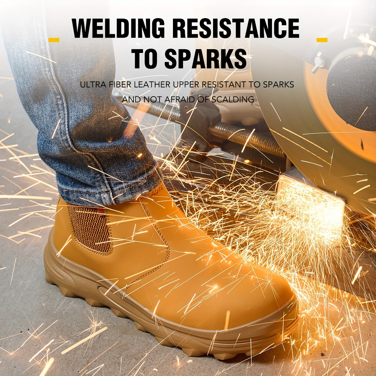 Men's Work & Safety Boots - Steel Toe Protection & Puncture Resistant – ginger-colored – view 4