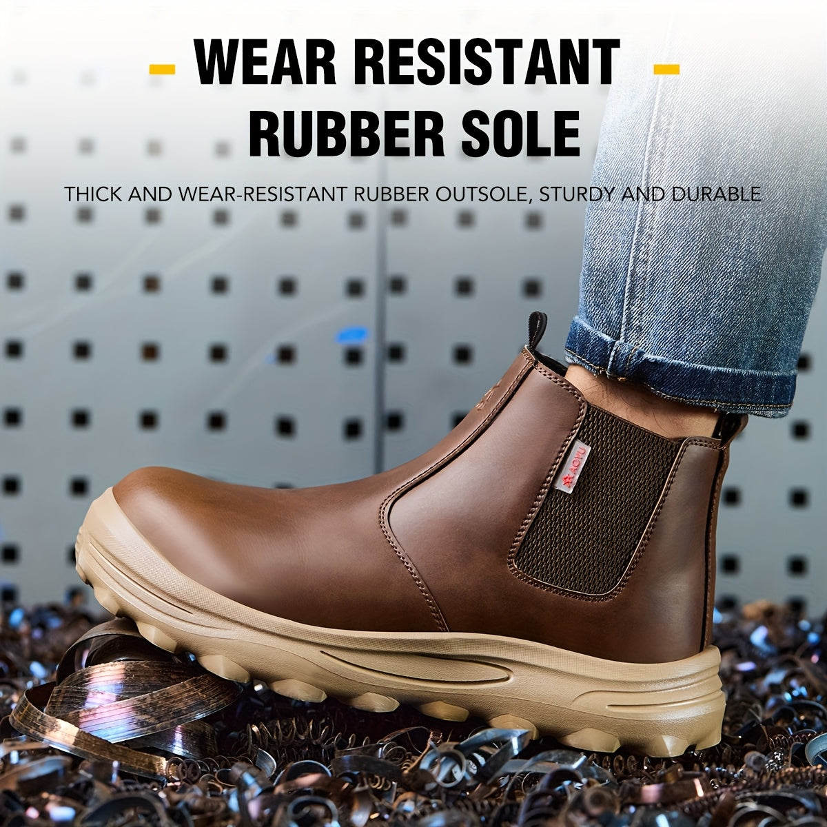 Men's Work & Safety Boots - Steel Toe Protection & Puncture Resistant – ginger-colored – view 5