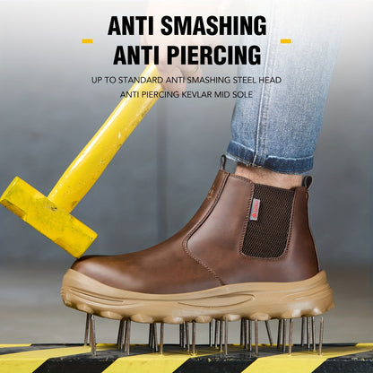 Men's Work & Safety Boots - Steel Toe Protection & Puncture Resistant – ginger-colored – view 7