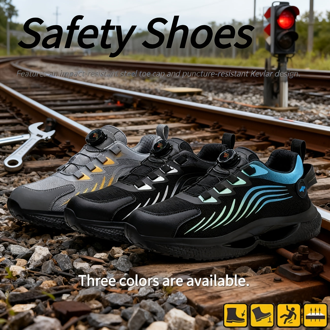 Men's Work & Safety Shoes - Non-Slip Sole for Everyday Wear – Black option – main product image