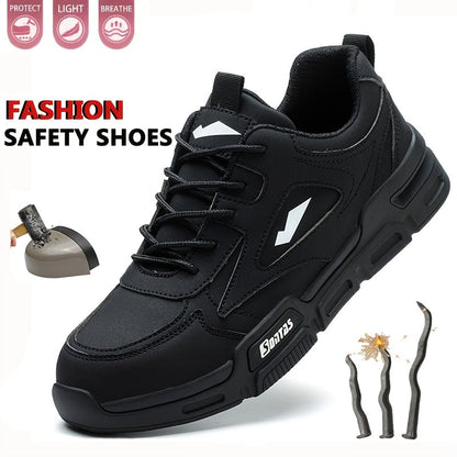 Men's Work & Safety Shoes - Non-Slip Sole for Outdoor & – Black / Slate Grey – main product image