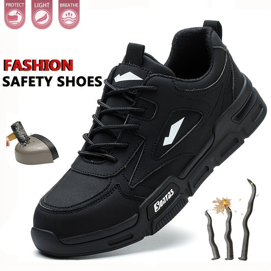 Men's Work & Safety Shoes - Non-Slip Sole for Outdoor & – Black / Slate Grey – main product image