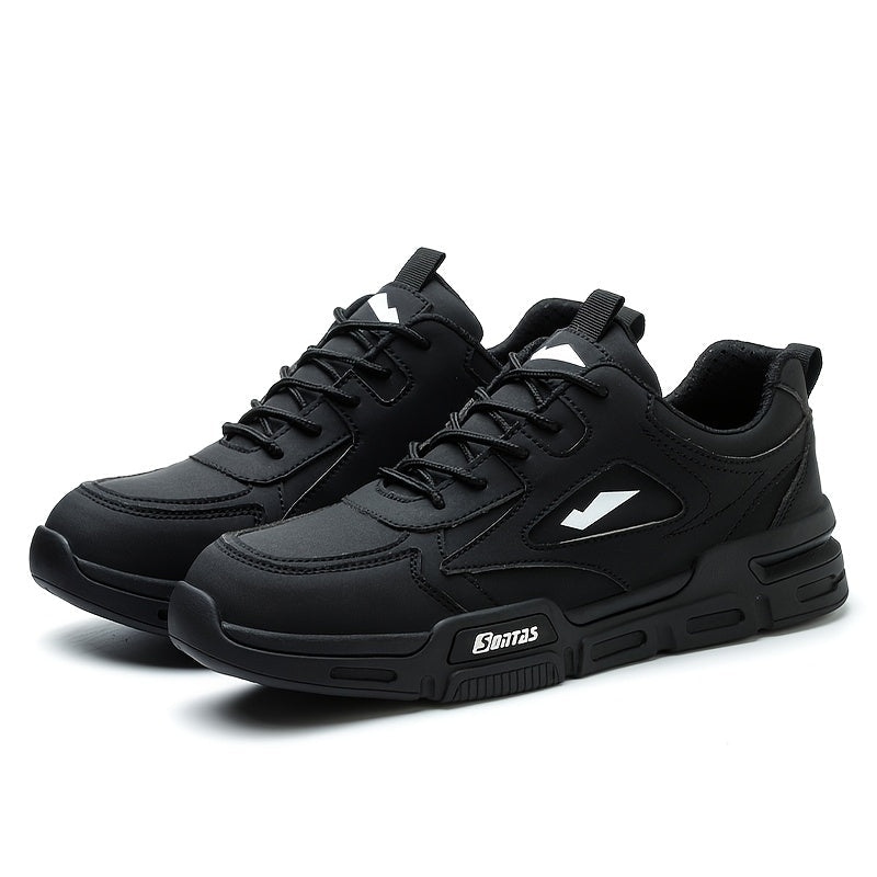 Men's Work & Safety Shoes - Non-Slip Sole for Outdoor & – Black / Slate Grey – Black option – view 3