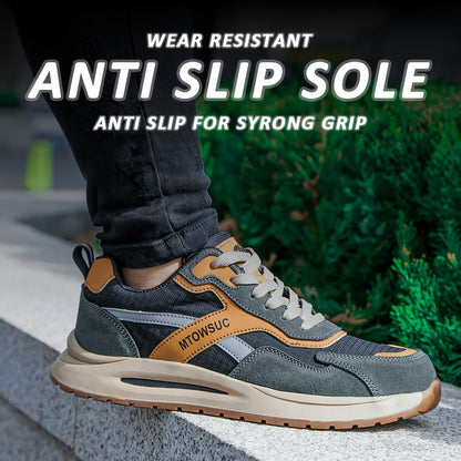 Men's Work & Safety Shoes - Non-Slip Sole for Outdoor & – Khaki / Army Green – view 3