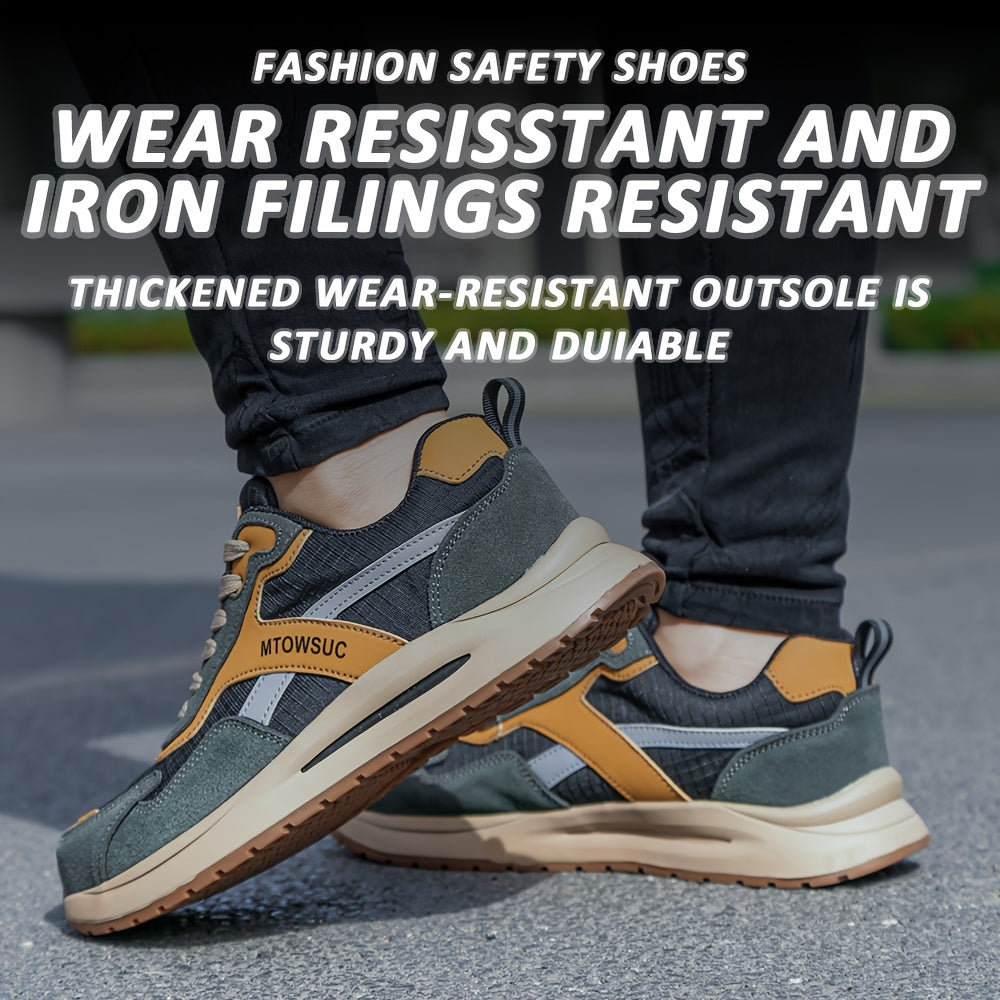 Men's Work & Safety Shoes - Non-Slip Sole for Outdoor & – Khaki / Army Green – view 5