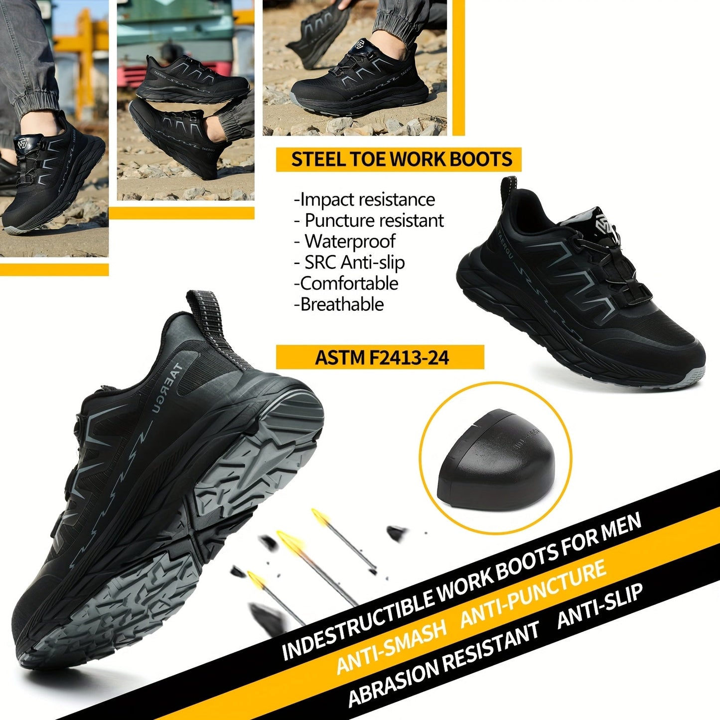 Men's Work & Safety Shoes - Non-Slip Sole Lightweight for Everyday Wear – view 5