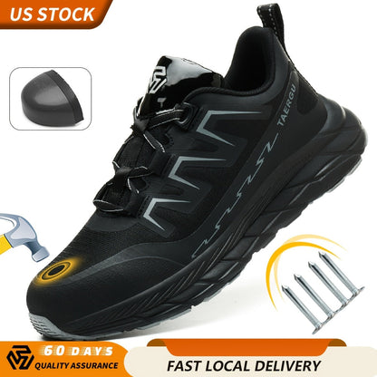 Men's Work & Safety Shoes - Non-Slip Sole Lightweight for Everyday Wear – Black option – main product image