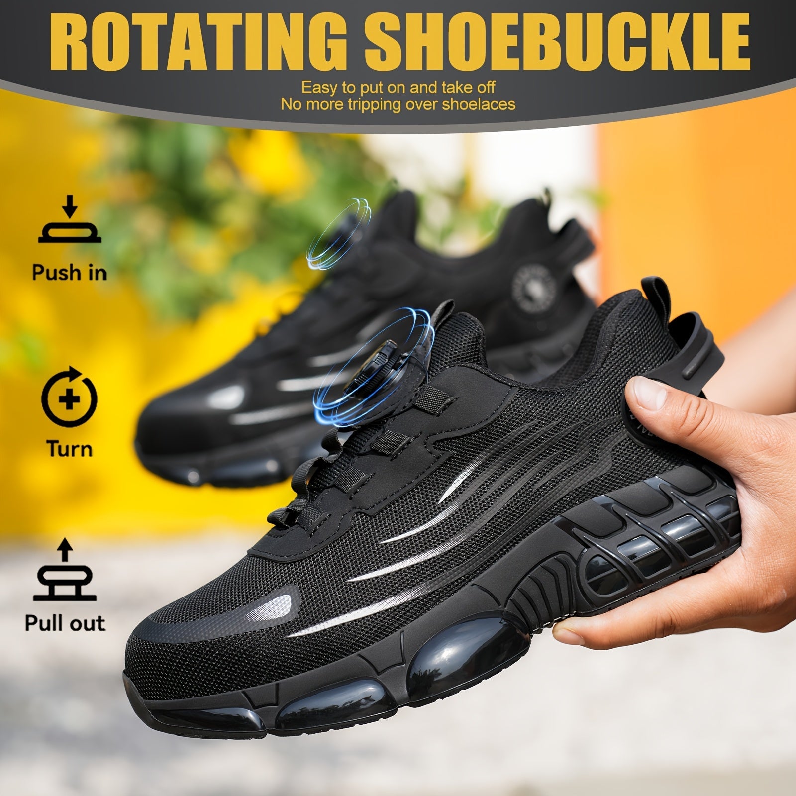 Men's Work & Safety Shoes - Puncture Resistant & Breathable Comfort – Grey / Black – main product image