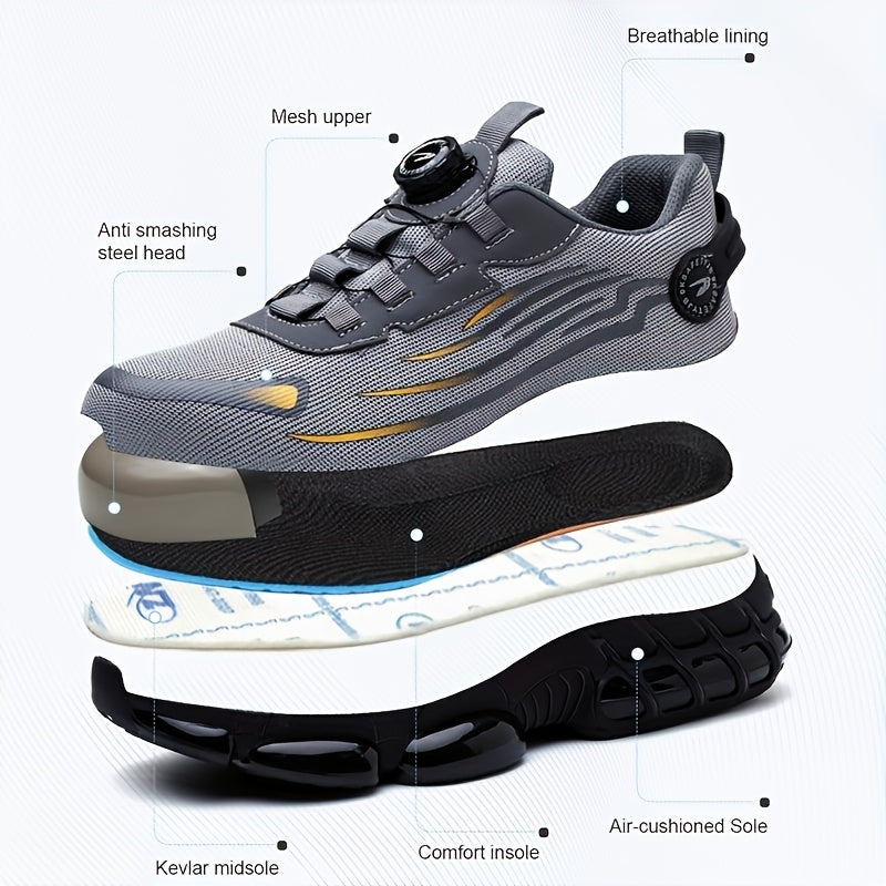 Men's Work & Safety Shoes - Puncture Resistant & Breathable Comfort – Grey / Black – view 6