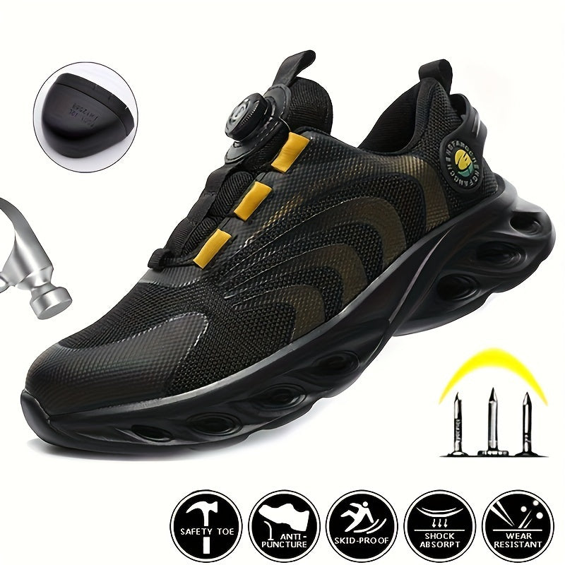 Men's Work & Safety Shoes - Steel Toe Protection & Puncture Resistant – Golden / Grey – view 2