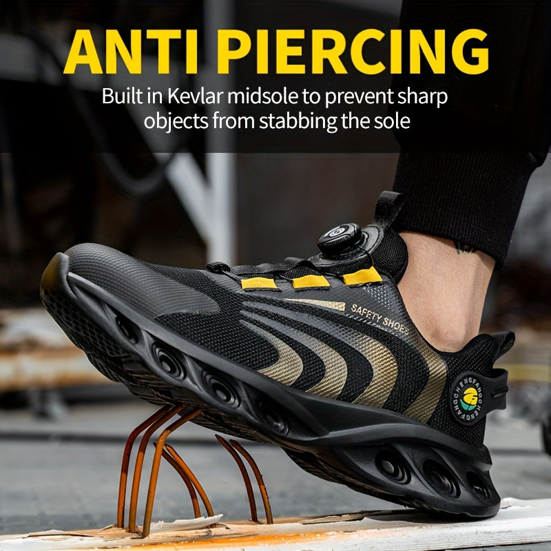 Men's Work & Safety Shoes - Steel Toe Protection & Puncture Resistant – Golden / Grey – view 5