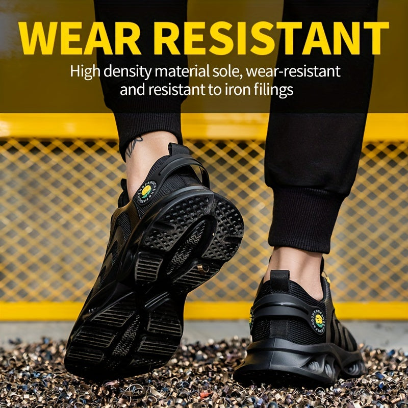 Men's Work & Safety Shoes - Steel Toe Protection & Puncture Resistant – Golden / Grey – view 6