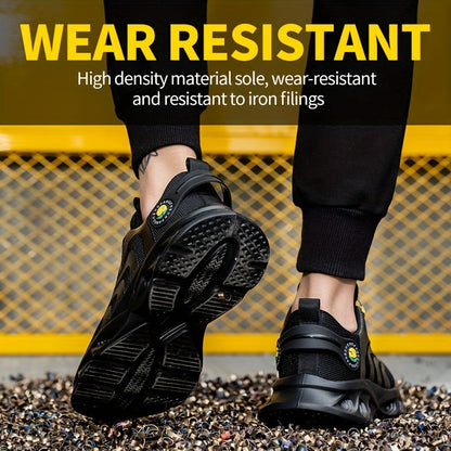 Men's Work & Safety Shoes - Steel Toe Protection & Puncture Resistant – Golden / Grey – view 6