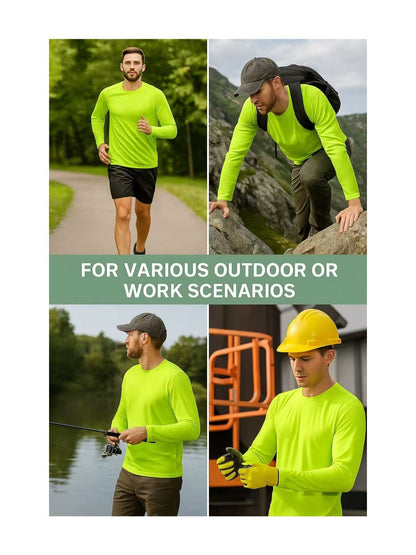 Men's Work Shirt Multipack – High Visibility Long Sleeve Shirts 2-Pack - UPF50+ detail view