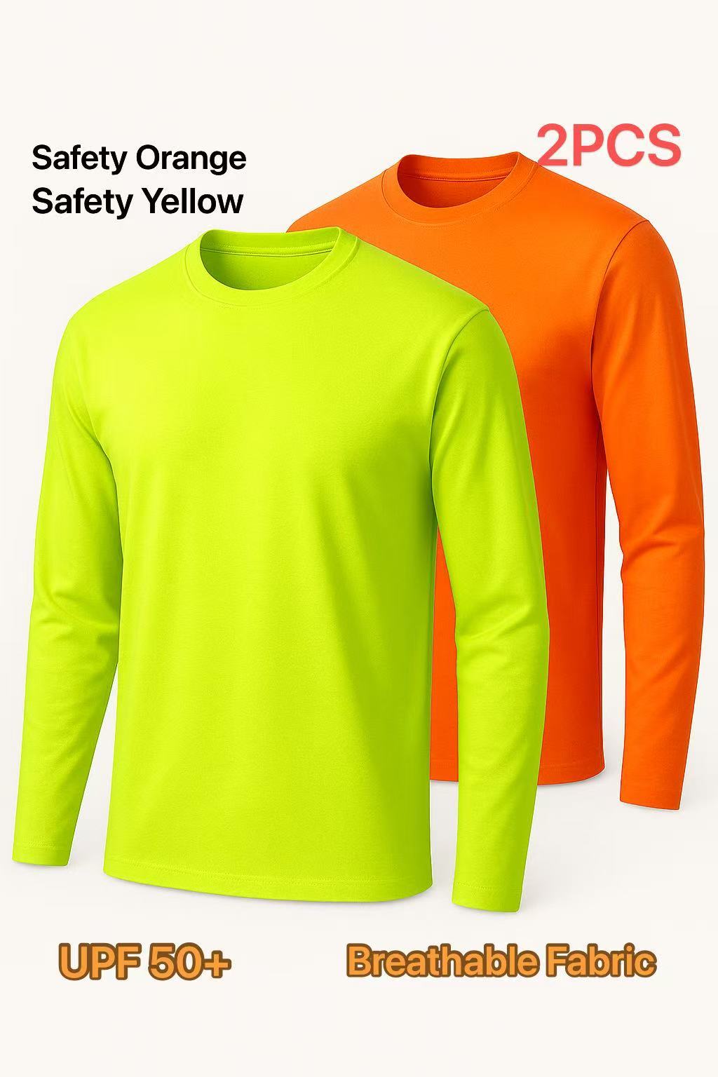 Men's Work Shirt Multipack – High Visibility Long Sleeve Shirts 2-Pack - UPF50+ detail view