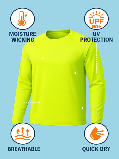 Men's Work Shirt Multipack – High Visibility Long Sleeve Shirts 2-Pack - UPF50+ detail view