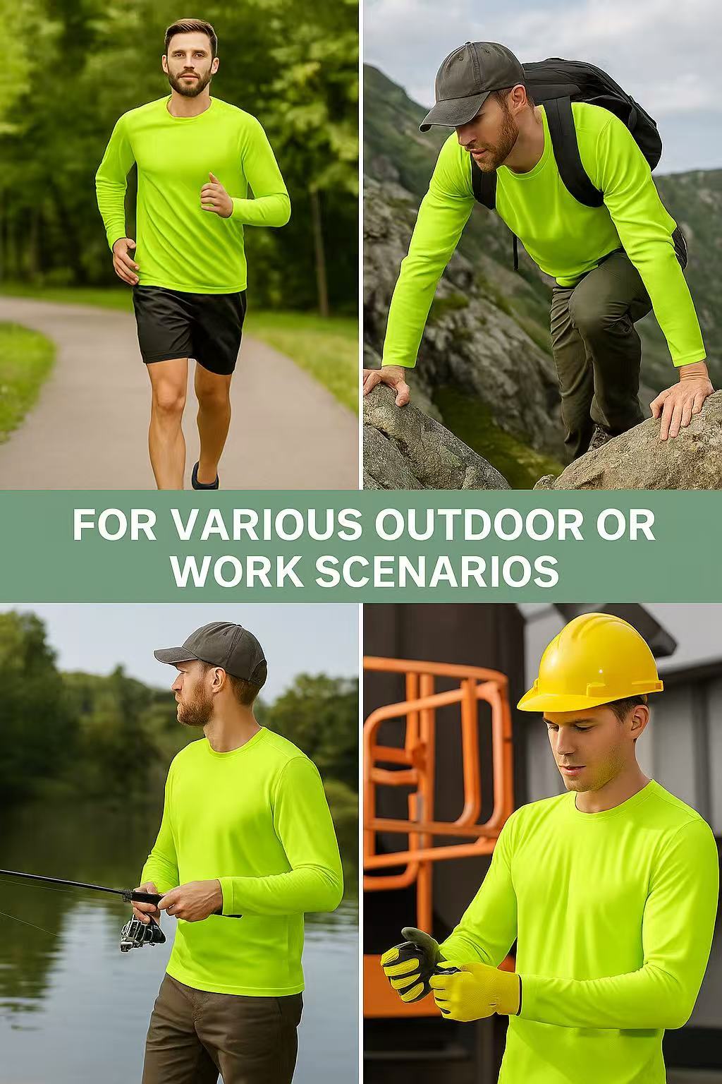 Men's Work Shirt Multipack – High Visibility Long Sleeve Shirts 2-Pack - UPF50+ detail view